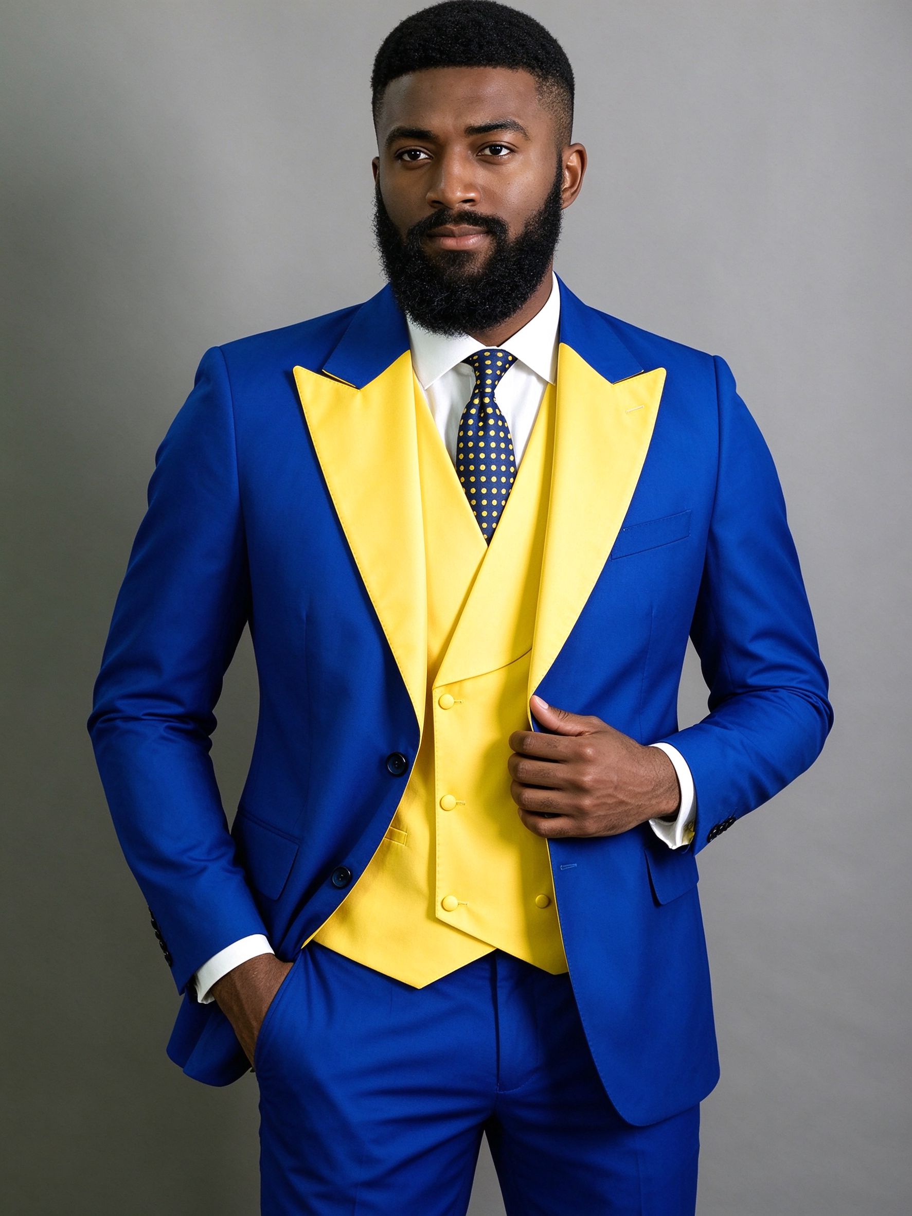 Men Formal Wear Blue - Men's Royal Blue 3-Piece Suit –