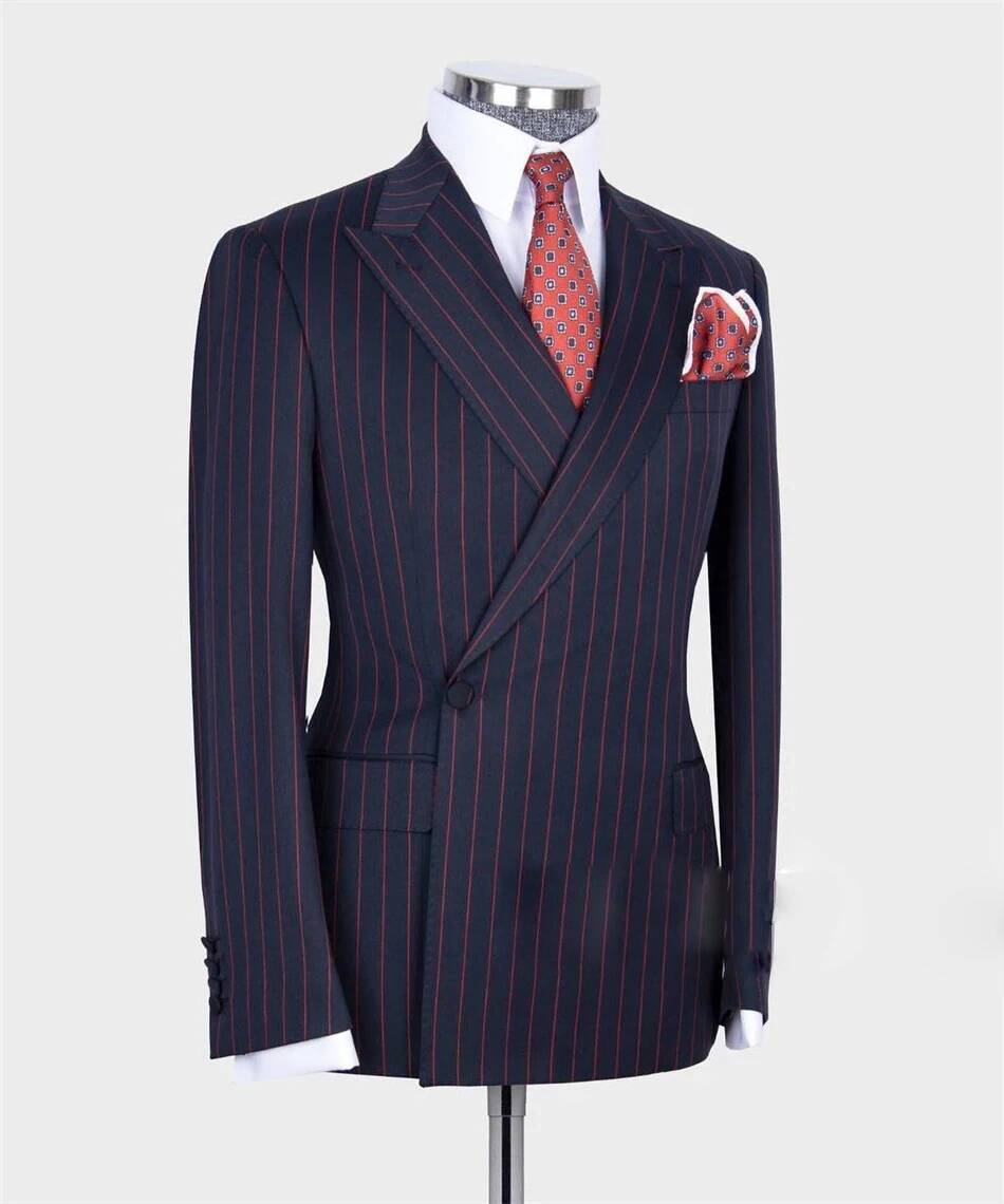 Men Formal Wear Blue - Men's 2 Piece Suit Navy Blue