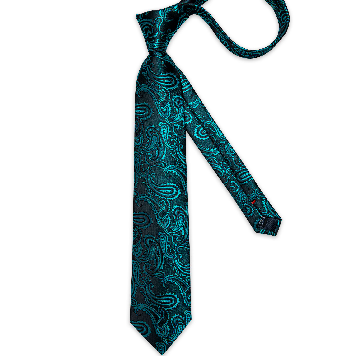 Jacquard Paisley Men Tie Set N - Cufflinks Silver Set 评论和价格