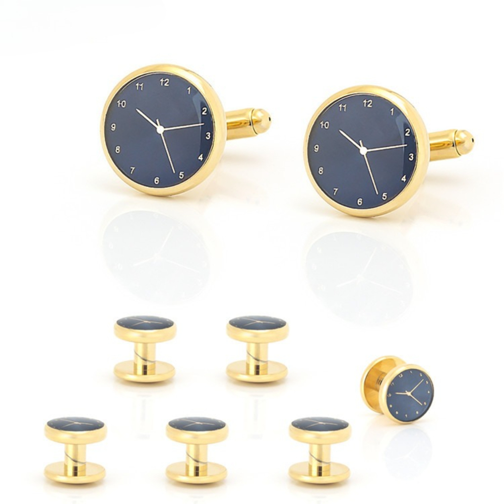 Time Aesthetics Gold Silver Cl - Cufflinks Silver Set 评论和价格
