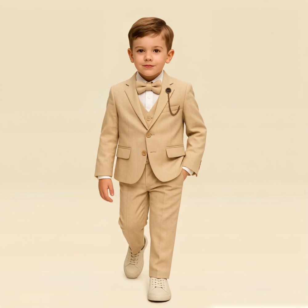 Mens Beige 3 Pieces Kids Boys  - Formal Wear For Men Kids 评论和价格
