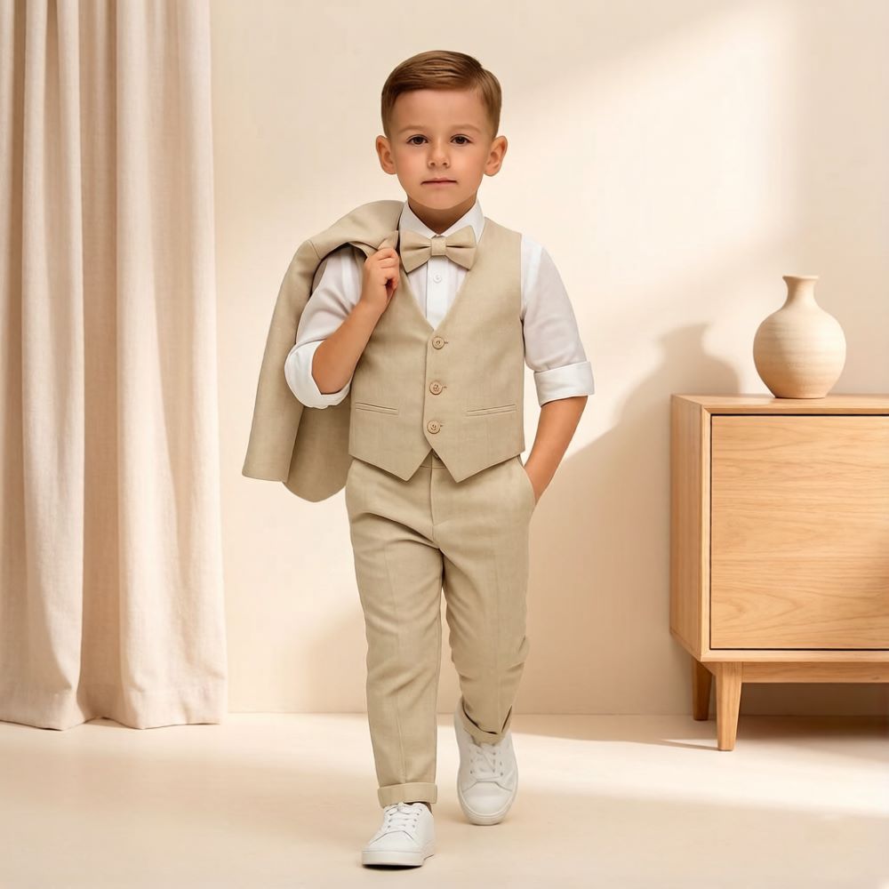 Mens Beige 3 Pieces Kids Boys  - Formal Wear For Men Kids 评论和价格