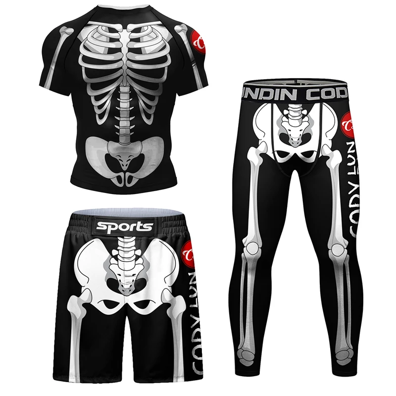 New Skull Rashguard Jiu Jitsu  - Young Men Formal Wear 评论和价格