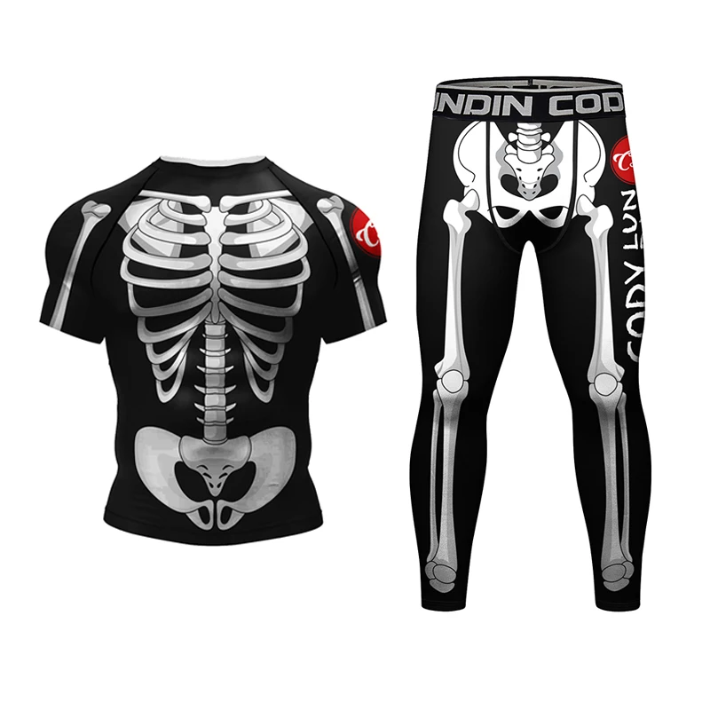 New Skull Rashguard Jiu Jitsu  - Young Men Formal Wear 评论和价格