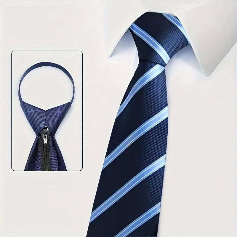 6Pcs Men's Zip Tie 8cm (3.15in - Men Formal Wear Blue 评论和价格