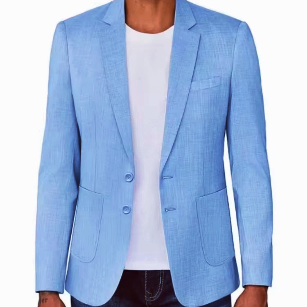 Slim Fit Men's Beige/Blue Line - Men Formal Wear Blue 评论和价格