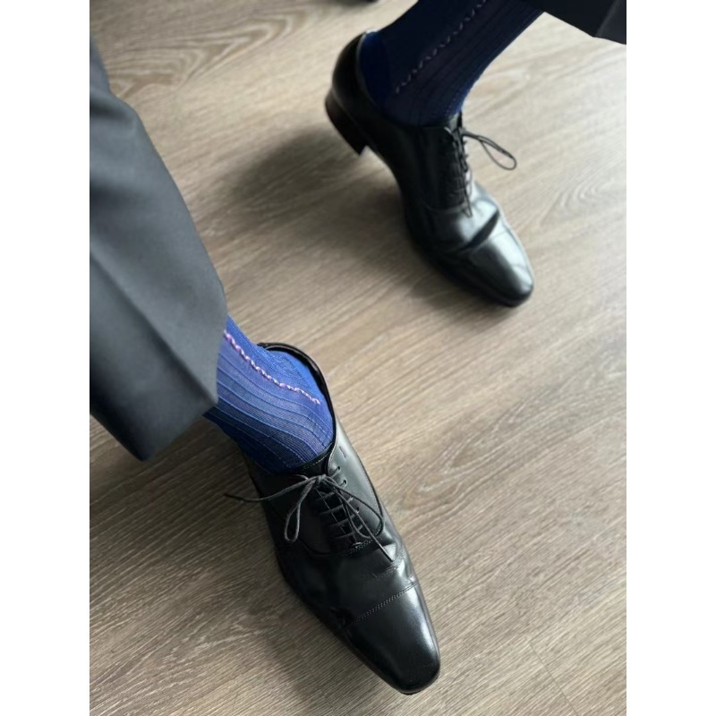 Male Dress Socks Blue Black Fo - Men Formal Wear Blue 评论和价格