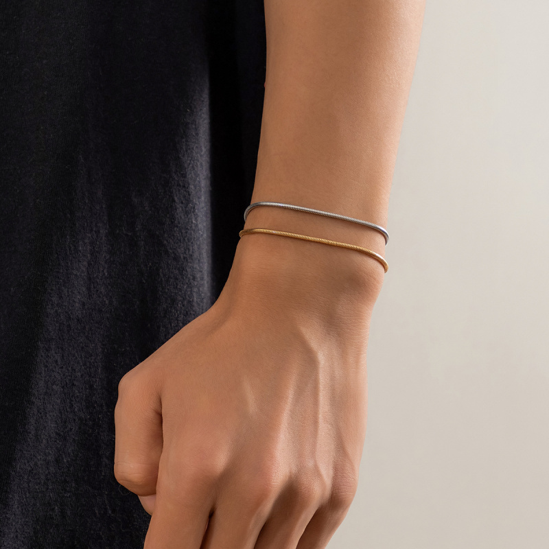 Men’s Snake Chain Bracelet Set - Cufflinks Silver Set 评论和价格