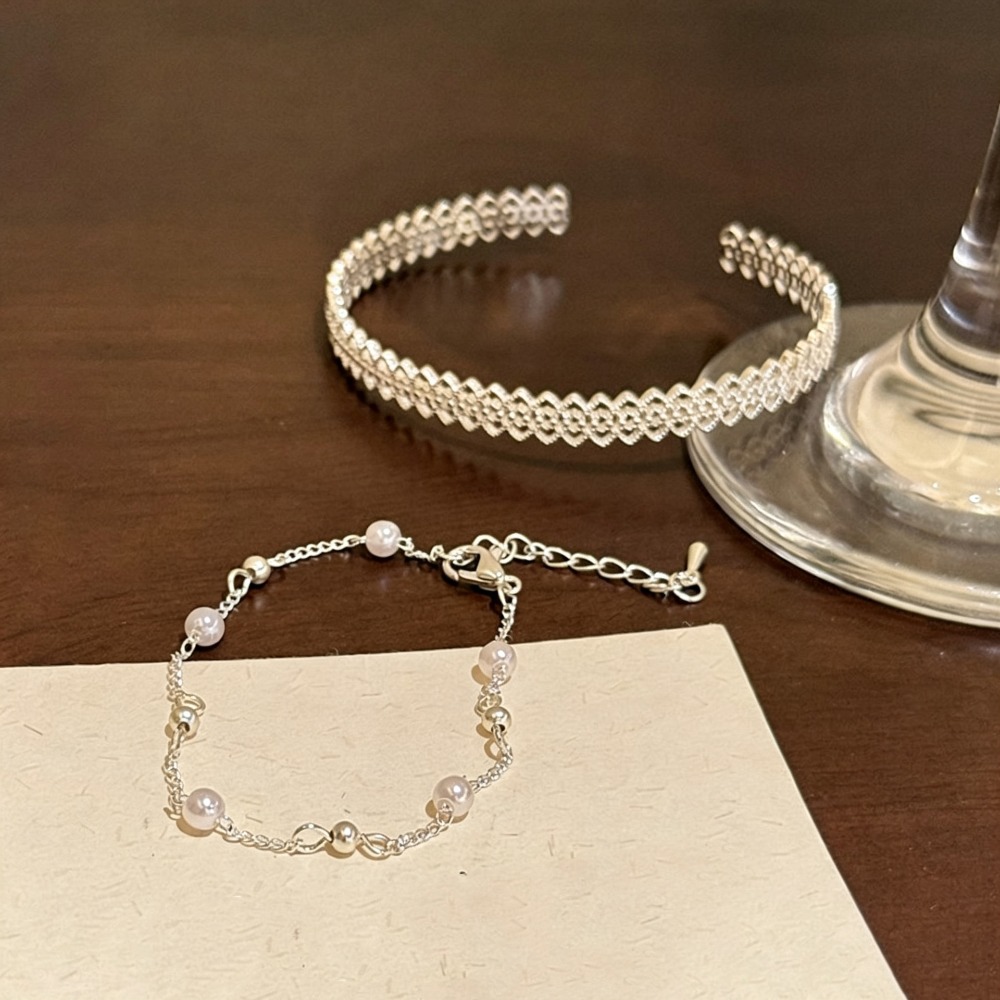 925 Sterling Silver Lace Hollo - Cufflinks Silver Set 评论和价格